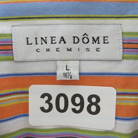 Linea Dome* Men's Long Sleeve Button Down Single Pocket Stripe Shirt~ Size Large - Picture 3 of 10